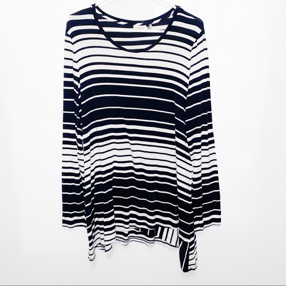 Lori Goldstein Striped Asymmetrical Tunic